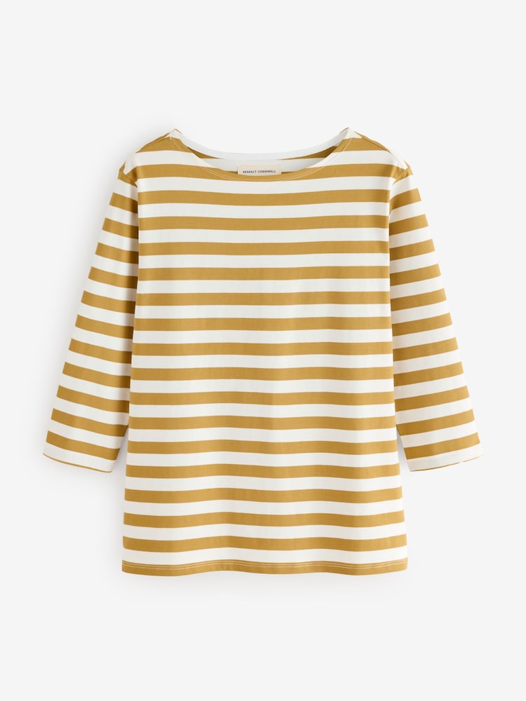 Seasalt Cornwall Yellow Purple Sailor Top - Image 1 of 1
