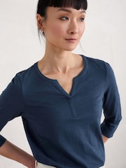 Seasalt Cornwall Blue Carlyon Top Cotton Jersey - Image 3 of 5