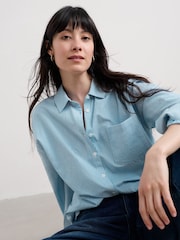 Seasalt Cornwall Blue Isla Shirt - Image 3 of 5