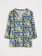 Seasalt Cornwall Green 3/4 Kellow Top - Image 4 of 5