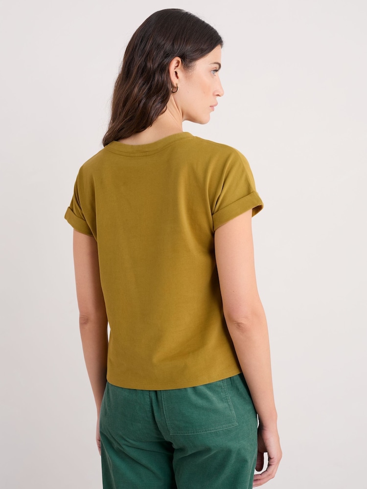 Seasalt Cornwall Yellow Porthzennor T-Shirt - Image 2 of 5 Seasalt Cornwall Yellow Porthzennor T-Shirt - Image 2 of 5