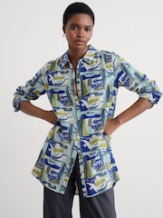Seasalt Cornwall Green Wren Flutter Longline Shirt - Image 3 of 5