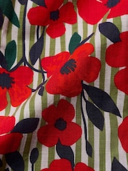 Seasalt Cornwall Red Petite Birch Glade Cotton Midi Shirt Dress - Image 4 of 5