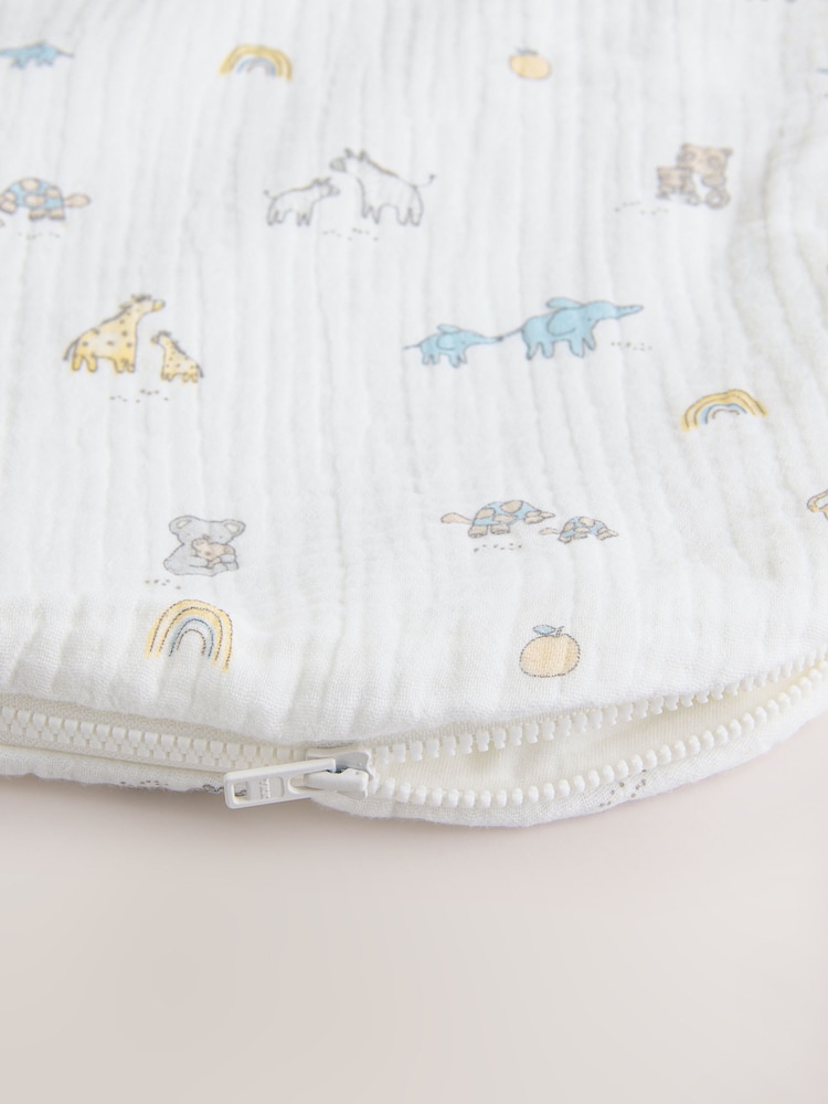 Neutral Jungle Muslin 1 Tog Sleeveless Baby Sleepbag - Image 6 of 6