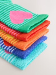 Multi Cotton Rich Flower Heart Ankle Socks 5 Pack - Image 3 of 3