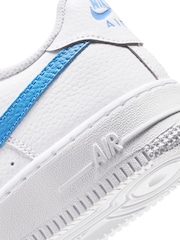 Nike White Youth Air Force 1 Trainers - Image 10 of 10