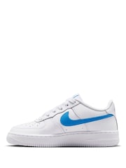 Nike White Youth Air Force 1 Trainers - Image 4 of 10