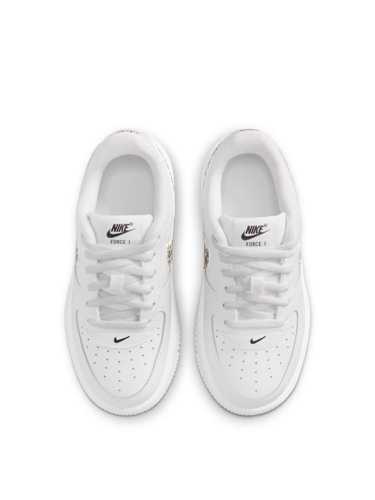 Nike White Junior Air Force 1 Low Lace Trainers - Image 10 of 10