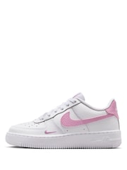 Nike White/Magenta Youth Air Force 1 Trainers - Image 2 of 10