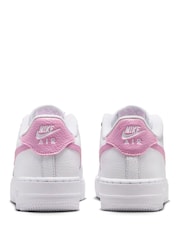 Nike White/Magenta Youth Air Force 1 Trainers - Image 7 of 10