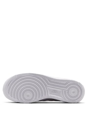 Nike White/Magenta Youth Air Force 1 Trainers - Image 8 of 10