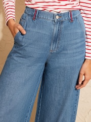 Love & Roses Mid Blue Wide Leg Pull On Jeans - Image 4 of 4