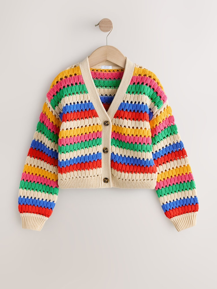 Curcubeu - Cardigan cu decolteu în V cu cusătură (3-16ani) - Imaginea 1 din 4