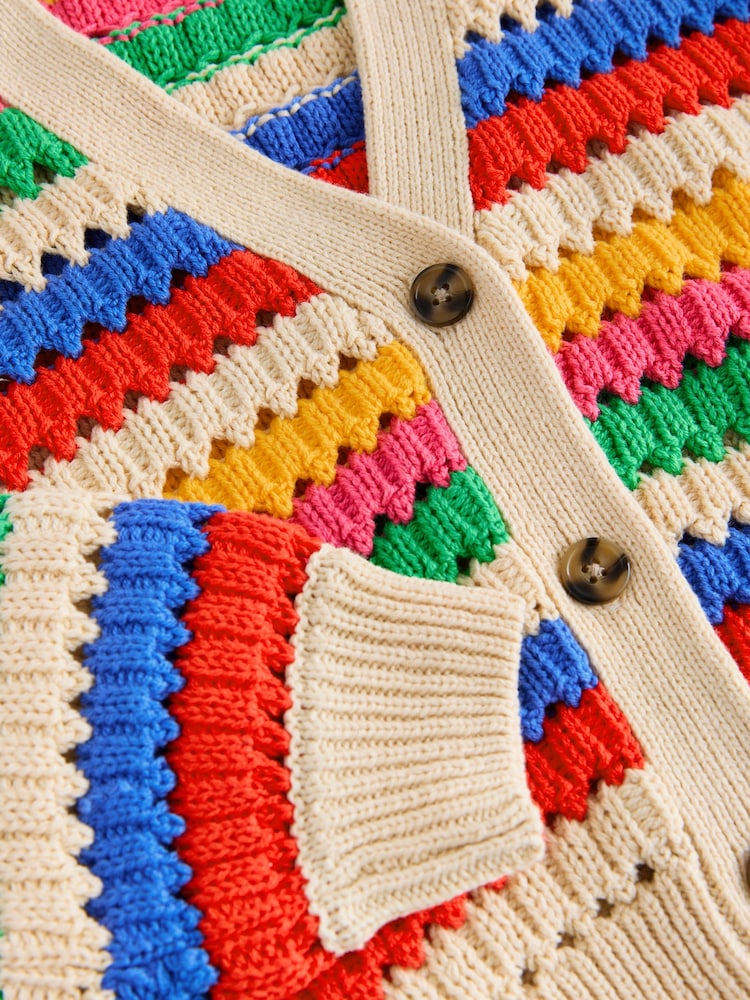 Curcubeu - Cardigan cu decolteu în V cu cusătură (3-16ani) - Imaginea 4 din 4