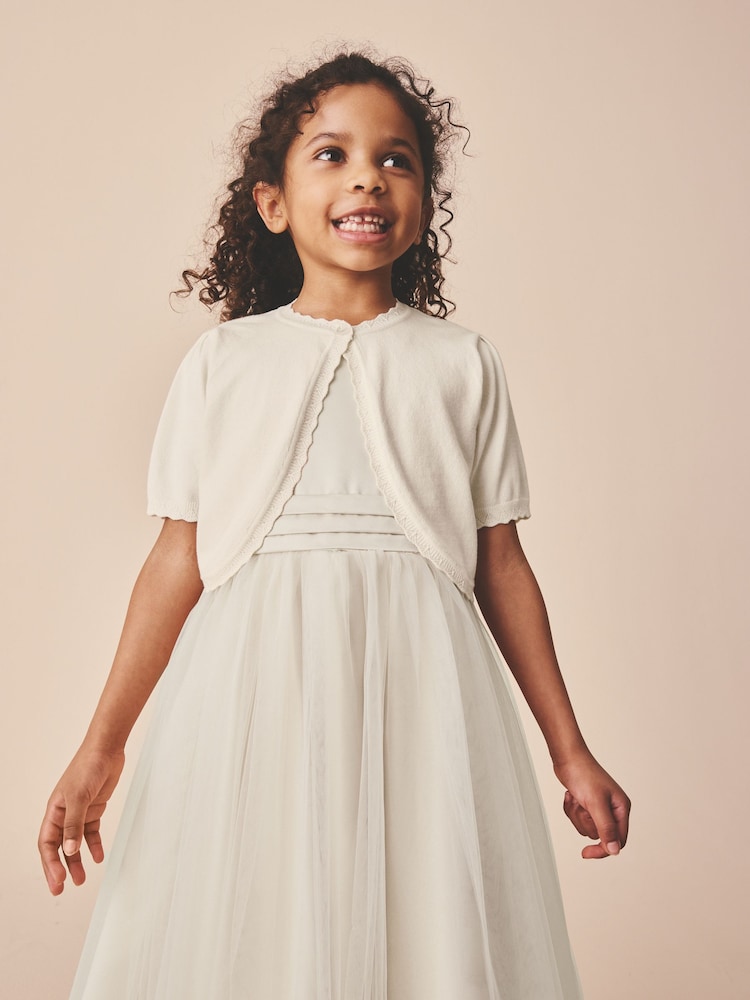 White Knitted Bridesmaid Shrug (3mths-16yrs) - Image 1 of 3