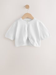 White Knitted Bridesmaid Shrug (3mths-16yrs) - Image 4 of 7