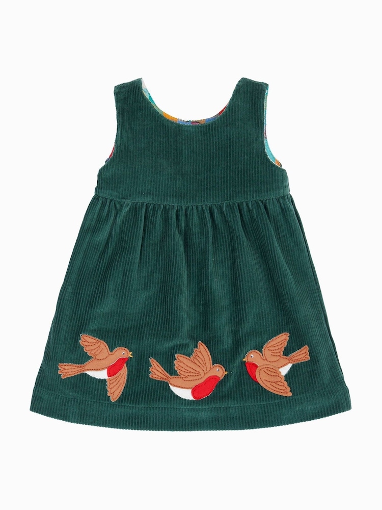 Girls Frugi Blue Christmas Reversible Dress 3 - 6 Months - Green Girls Frugi Blue Christmas Reversible Dress 3 - 6 Months - Green