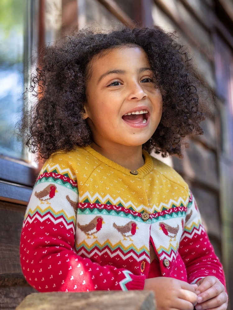 Frugi Red Christmas Carol Cardigan - Image 1 of 4