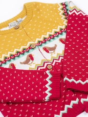 Frugi Red Christmas Carol Cardigan - Image 2 of 4