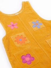 Frugi Yellow Ginny Cord Pinafore Dress - Image 2 of 4