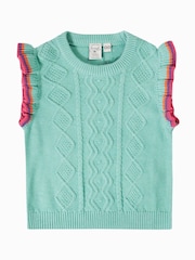 Frugi Blue Ray Ruffle Tank Top - Image 1 of 3