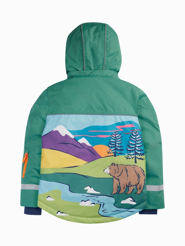 Frugi Green Snow and Ski Scene Coat - Image 2 of 7