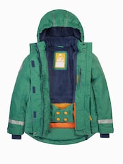 Frugi Green Snow and Ski Scene Coat - Image 3 of 7