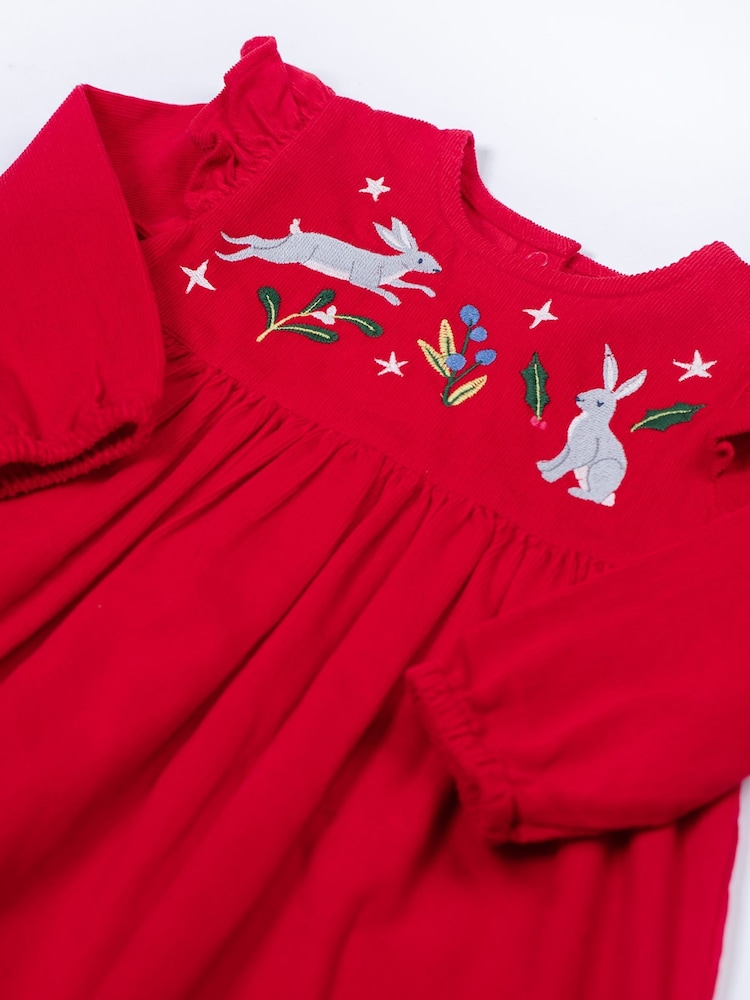 Frugi Red Christmas Cord Dress - Image 2 of 3