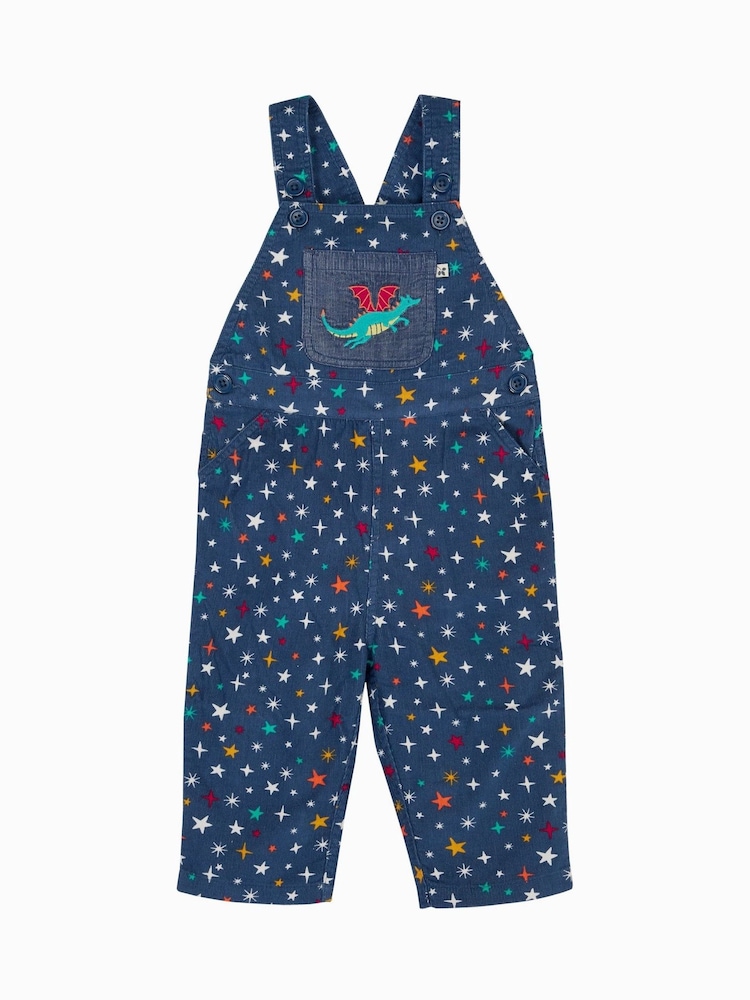 Frugi Blue Durgan Printed Dungaree - Imagen 1 de 3