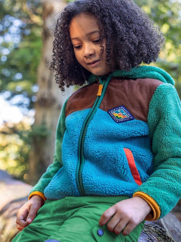 Frugi Green Bracken Fleece Cord Jacket - Image 1 of 4