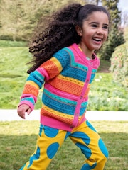 Frugi Blue Rowe Rainbow Cardigan - Image 1 of 5