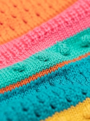 Frugi Blue Rowe Rainbow Cardigan - Image 5 of 5