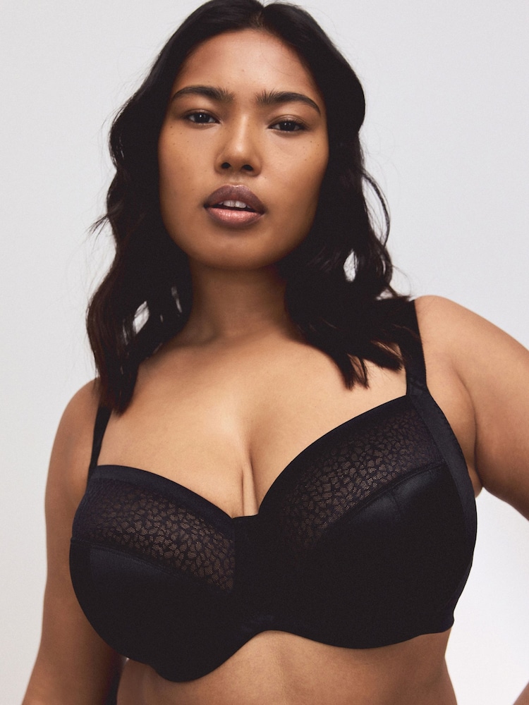 黑色 - F-K Ultimate Support Lace Top Non Padded Full Cup Bra - 圖片 1/7