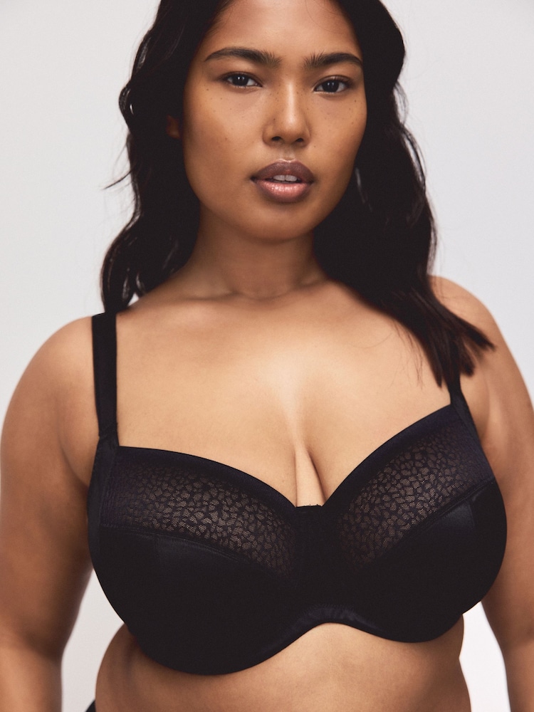 黑色 - F-K Ultimate Support Lace Top Non Padded Full Cup Bra - 圖片 2/7