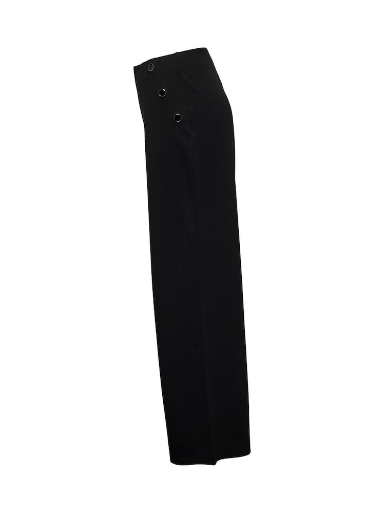 JDY Black Button Detail Wide Leg Trousers - Image 8 of 8 JDY Black Button Detail Wide Leg Trousers - Image 8 of 8