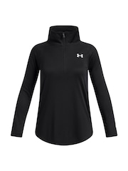 Under Armour Black Tech Wordmark Half Zip Sweat Top - Image 1 of 3