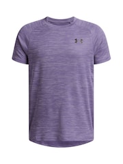 Under Armour Purple Tech Textured Short Sleeve 100% Cotton T-Shirt - Image 1 of 3