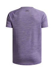 Under Armour Purple Tech Textured Short Sleeve 100% Cotton T-Shirt - Image 2 of 3