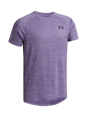 Lila - Under Armour Tech Kurzarm-T-Shirt mit Struktur 100 % Baumwolle - Bild 3 von 3