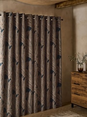 Gefütterte Ösenvorhänge aus Jacquard mit Blattmuster - Bild 2 von 5