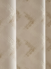 Light Natural Collection Luxe Heavyweight Velvet Chevron Eyelet Lined Curtains - Image 5 of 5