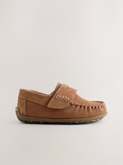 Solbrun - Penny Loafers i skinn med Touch and Close-feste - Bilde 3 av 6