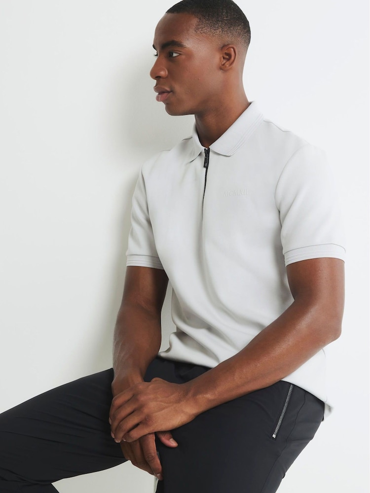 River Island Grey Slim Fit Scuba T-Shirt - Image 1 of 4 River Island Grey Slim Fit Scuba T-Shirt - Image 1 of 4