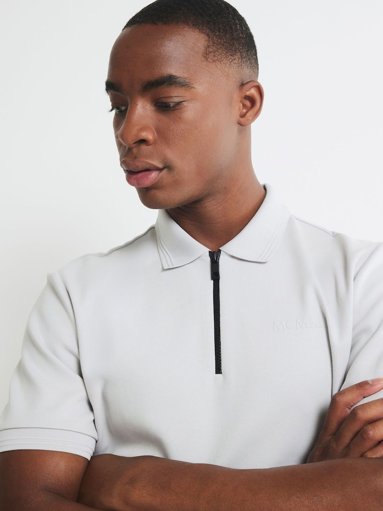 River Island Grey Slim Fit Scuba T-Shirt - Image 4 of 4 River Island Grey Slim Fit Scuba T-Shirt - Image 4 of 4