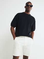 River Island Cream Unbelted Core Decal Chino Shorts - Image 2 of 4