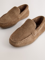 Tan Brown Wide Fit (G) Suede Slip-Ons Loafer Shoes - Image 3 of 5