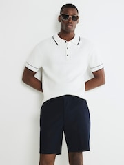 River Island Blue Unbelted Core Decal Chino Shorts - Image 1 of 4