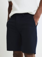 River Island Blue Unbelted Core Decal Chino Shorts - Image 3 of 4
