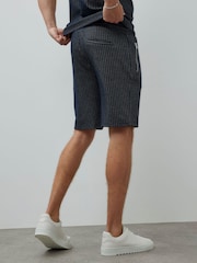 River Island Blue Slim Jacquard Shorts - Image 3 of 4