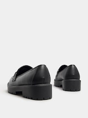 Yours Curve Black Extra Wide Fit Wide Fit Metal Detail Loafers - Image 4 of 5